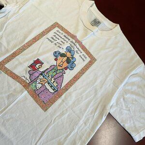 VTG Maxine Retro Cartoon 90s Graphic White Funny Cotton Tee (Large)